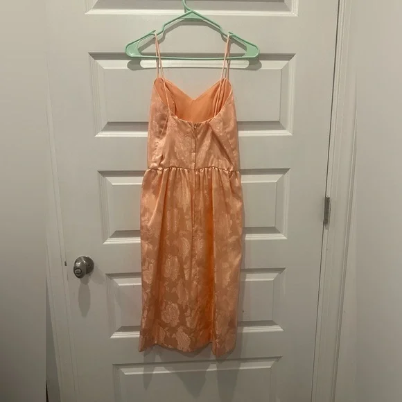True Vintage Peach Floral Satin Dress - Picture 6 of 17
